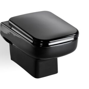 Treos Tiefspülklosett ohne WC-Sitz Serie Gotik schwarz