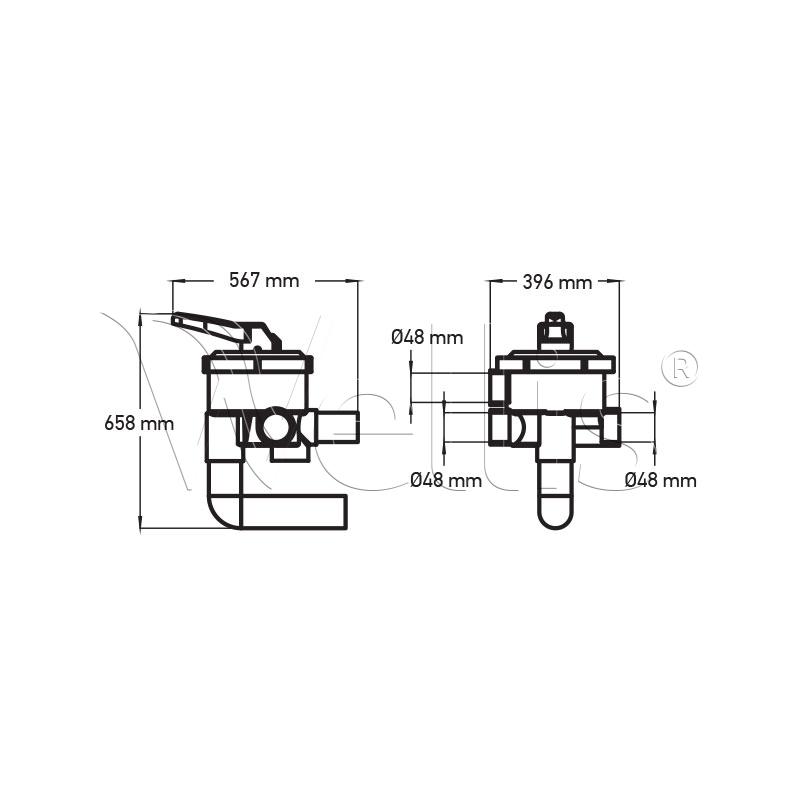 Mischventil für Sandfilterbehälter S450/S500/S650 – Bild 3