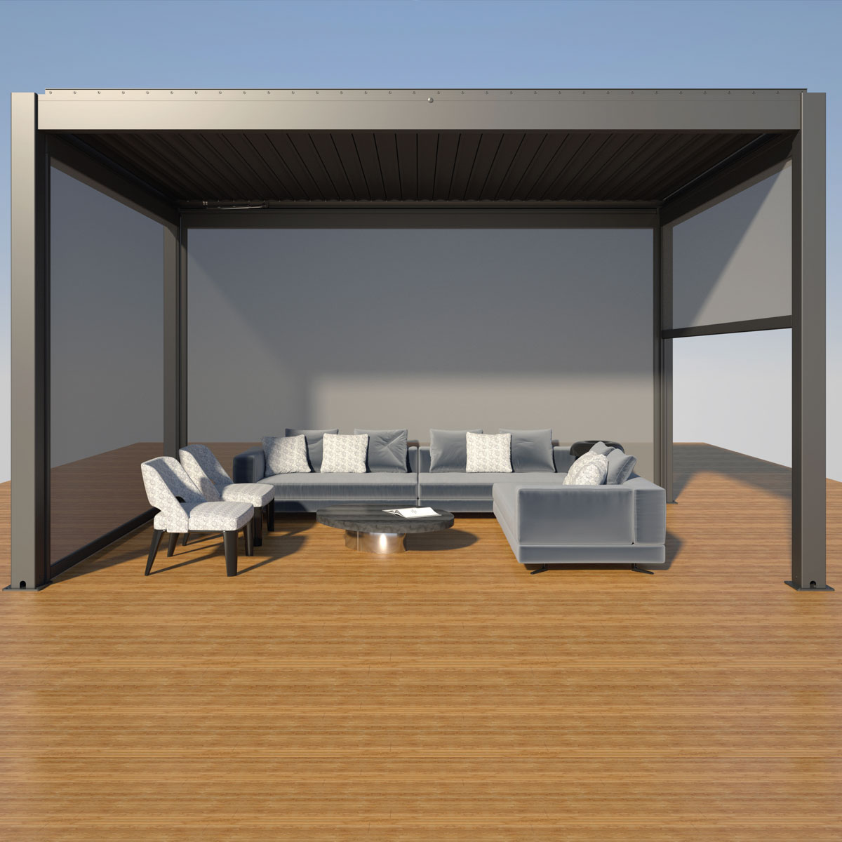 Bioklimatische Pergola MotionFlex 400 mit weißer LED-Beleuchtung – Bild 2